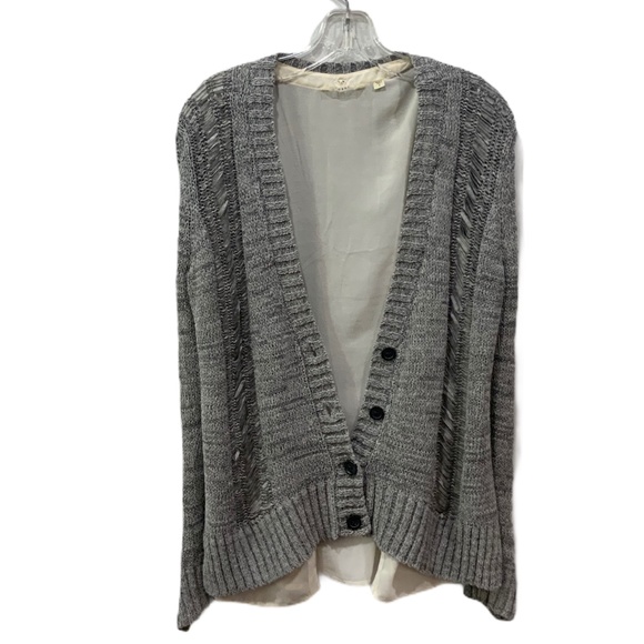 GUESS GREY CARDIGAN WITH REMOVABLE BLOUSE LINER S - Picture 2 of 5